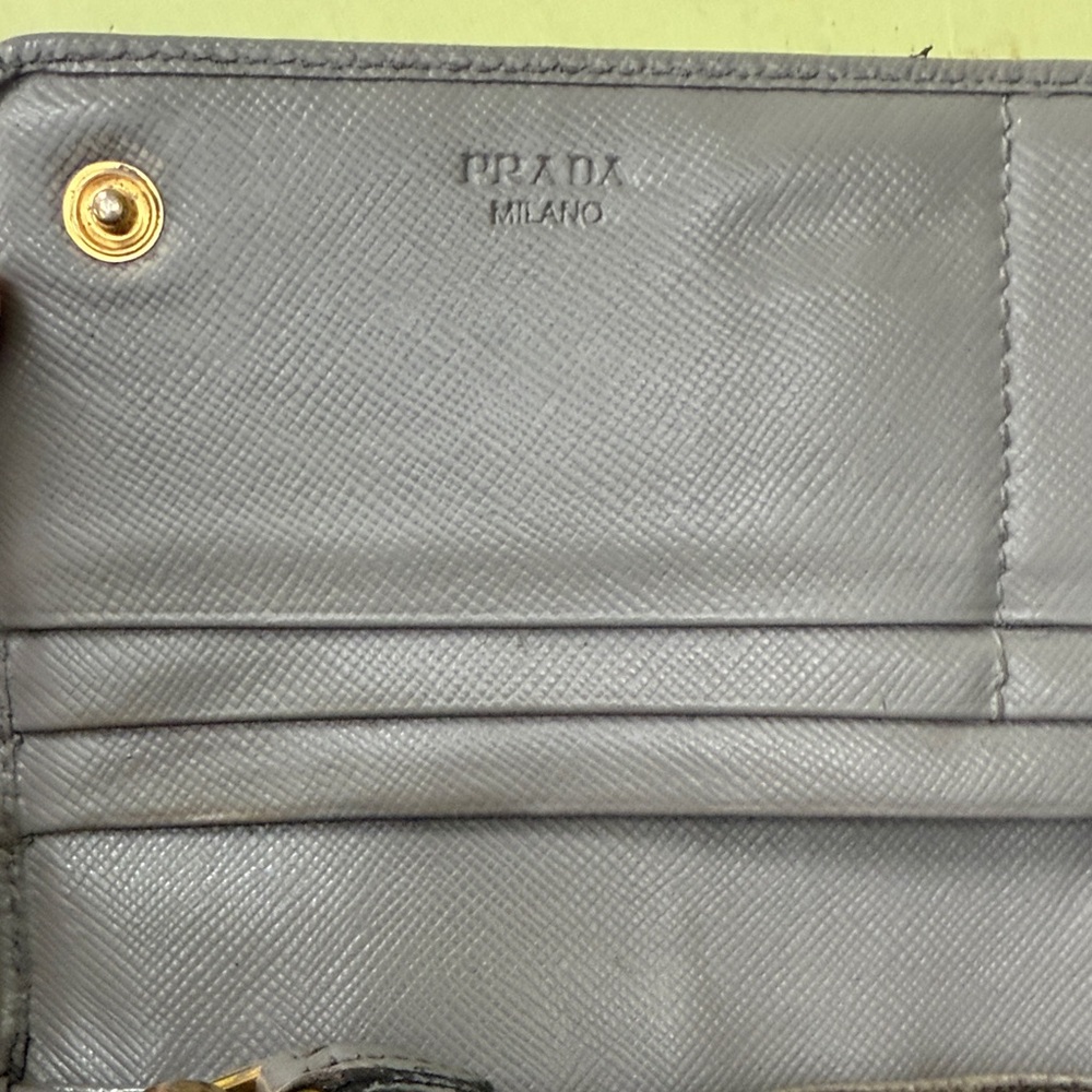 Vintage Prada Gray Leather Wallet - Picture 9 of 13